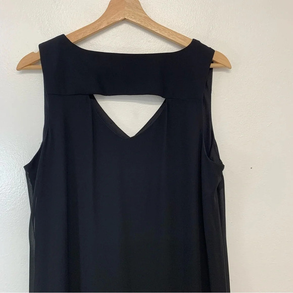 Thalia Sodi Black Dress Medium Asymmetric Chiffon Ruffle WhimsyGoth Casual Work - Picture 5 of 10